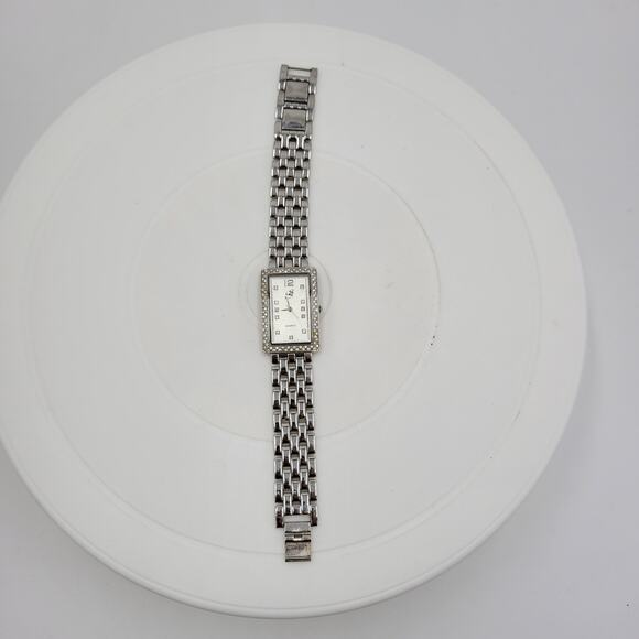 Suzanne Somers Watch Womens 9" Silver Stainless Steel Bracelet Quartz Movement - Picture 2 of 13